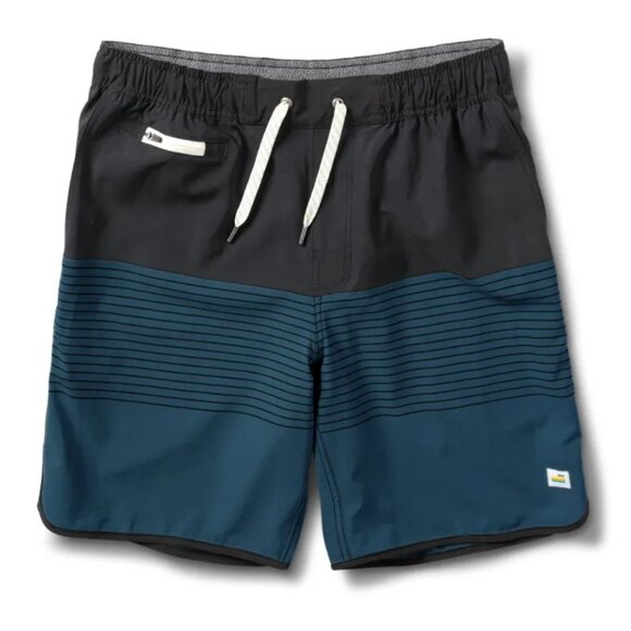 Vuori Banks Colorblock Black Blue The Rise The Shine Stripe Shorts sz xs